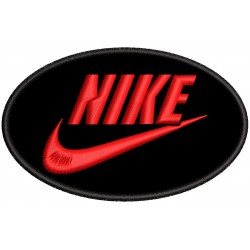 Parche Bordado NIKE (Bordado ROJO / Fondo NEGRO)