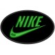 Parche Bordado NIKE (Bordado VERDE OSCURO / Fondo NEGRO)