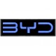 Parche Bordado BYD (Bordado AZUL METALICO / Fondo NEGRO)