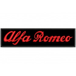 Parche Bordado ALFA ROMEO (Bordado ROJO / Fondo NEGRO)